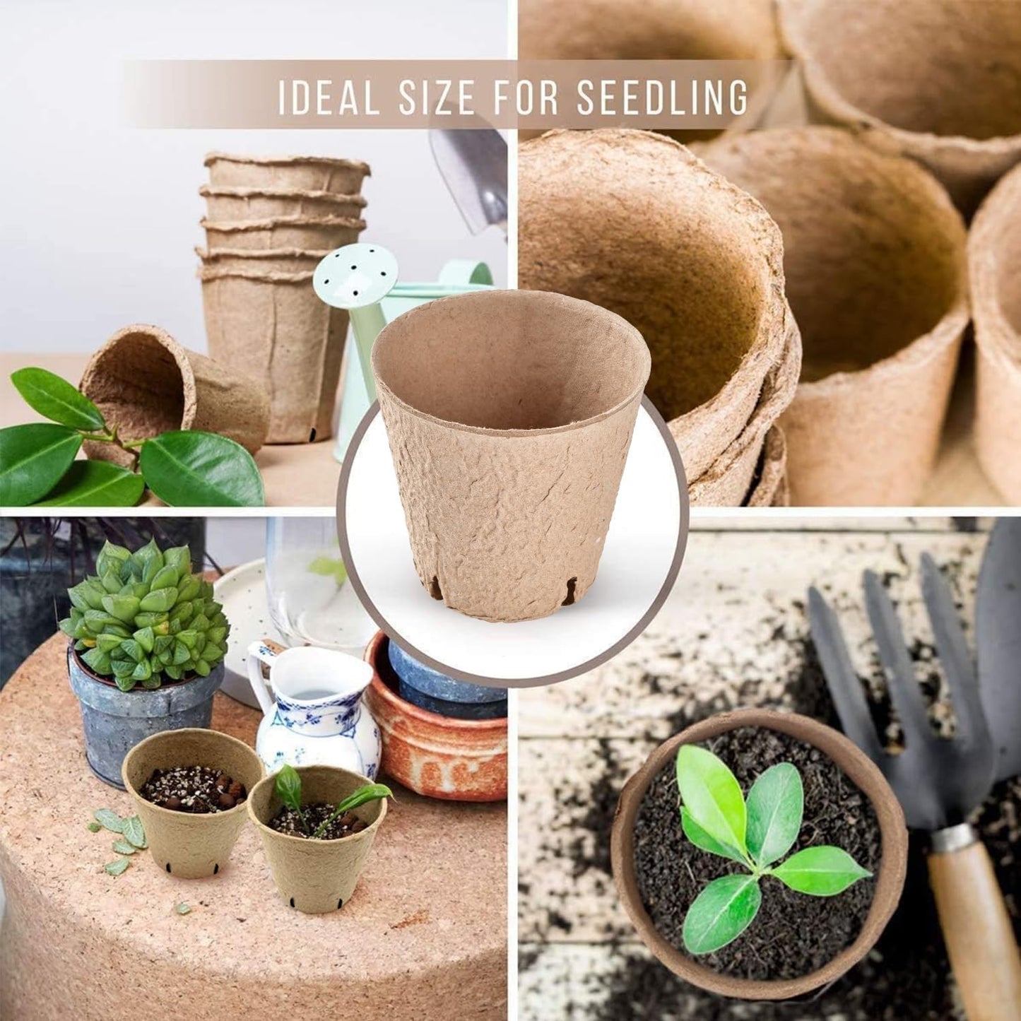 100 Pack Biodegradable Seed Starter Pots