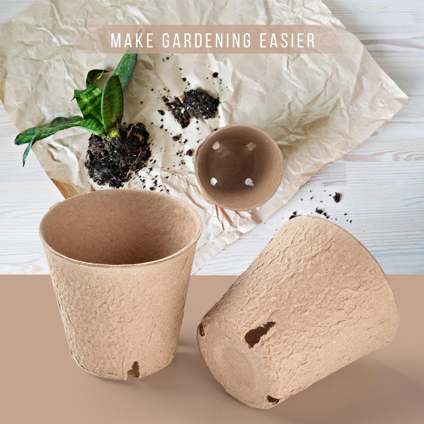100 Pack Biodegradable Seed Starter Pots