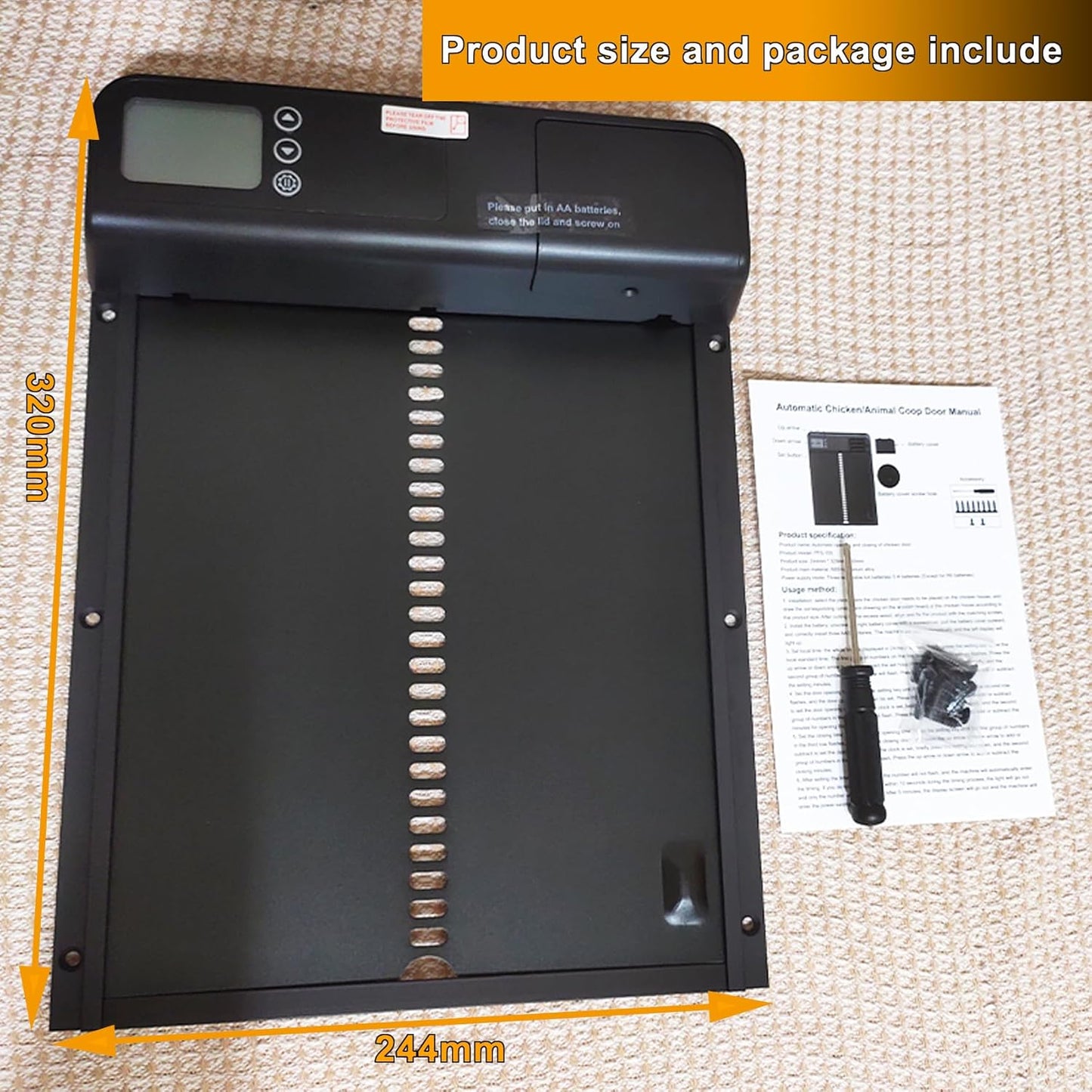 CARLA HOME Automatic Chicken Coop Door with Timer