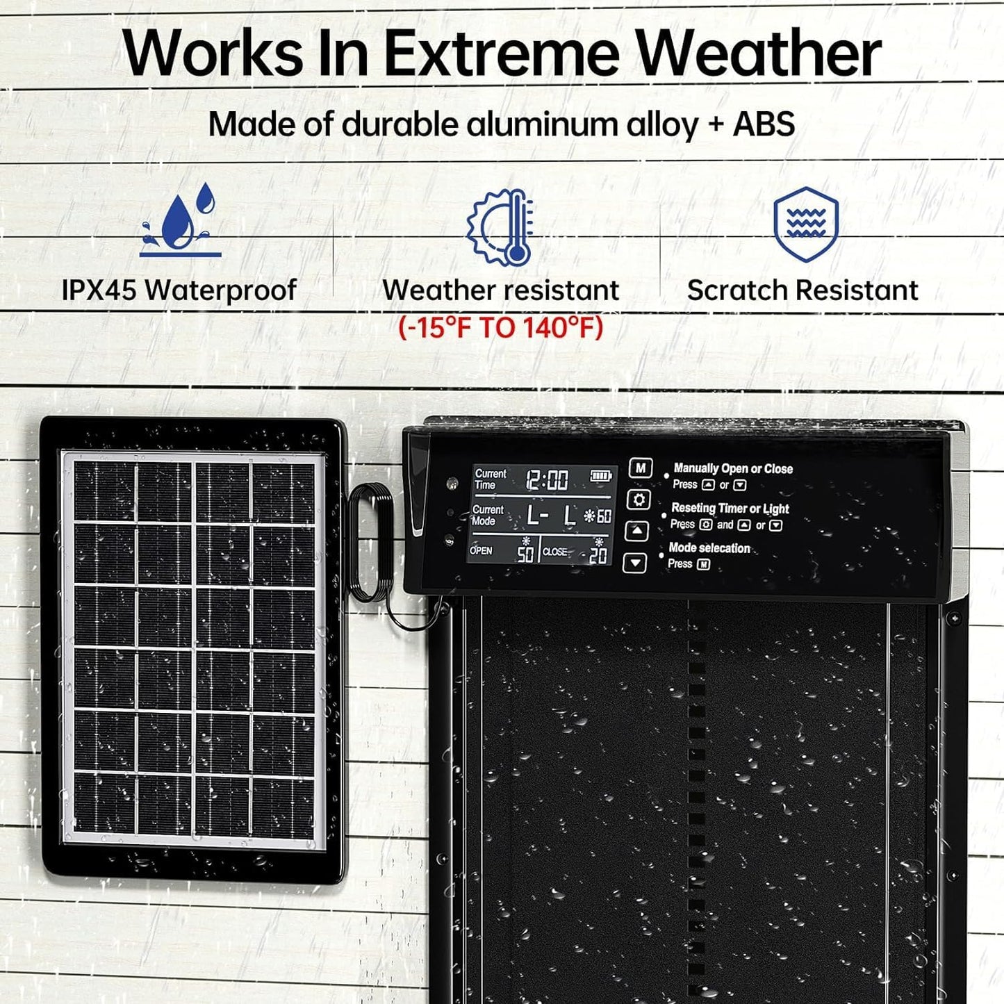 Solar Automatic Chicken Coop Door with Remote