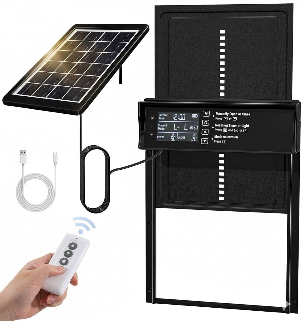 Solar Automatic Chicken Coop Door with Remote