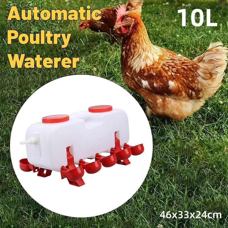 10L Automatic Poultry Waterer with 5 Cups