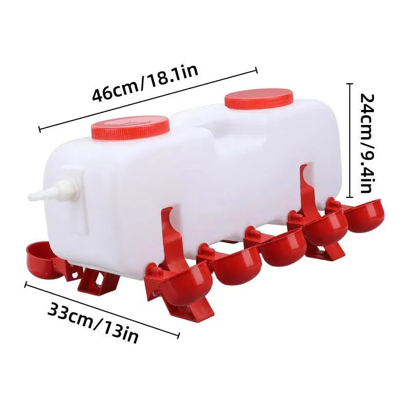 10L Automatic Poultry Waterer with 5 Cups