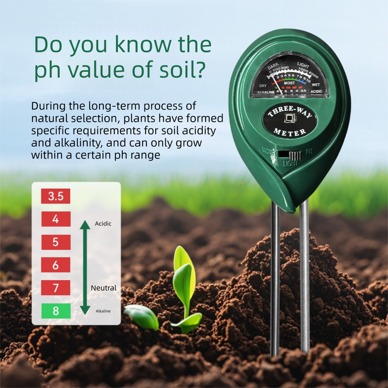 3-in-1 Analog Soil Tester for Plants & Gardens