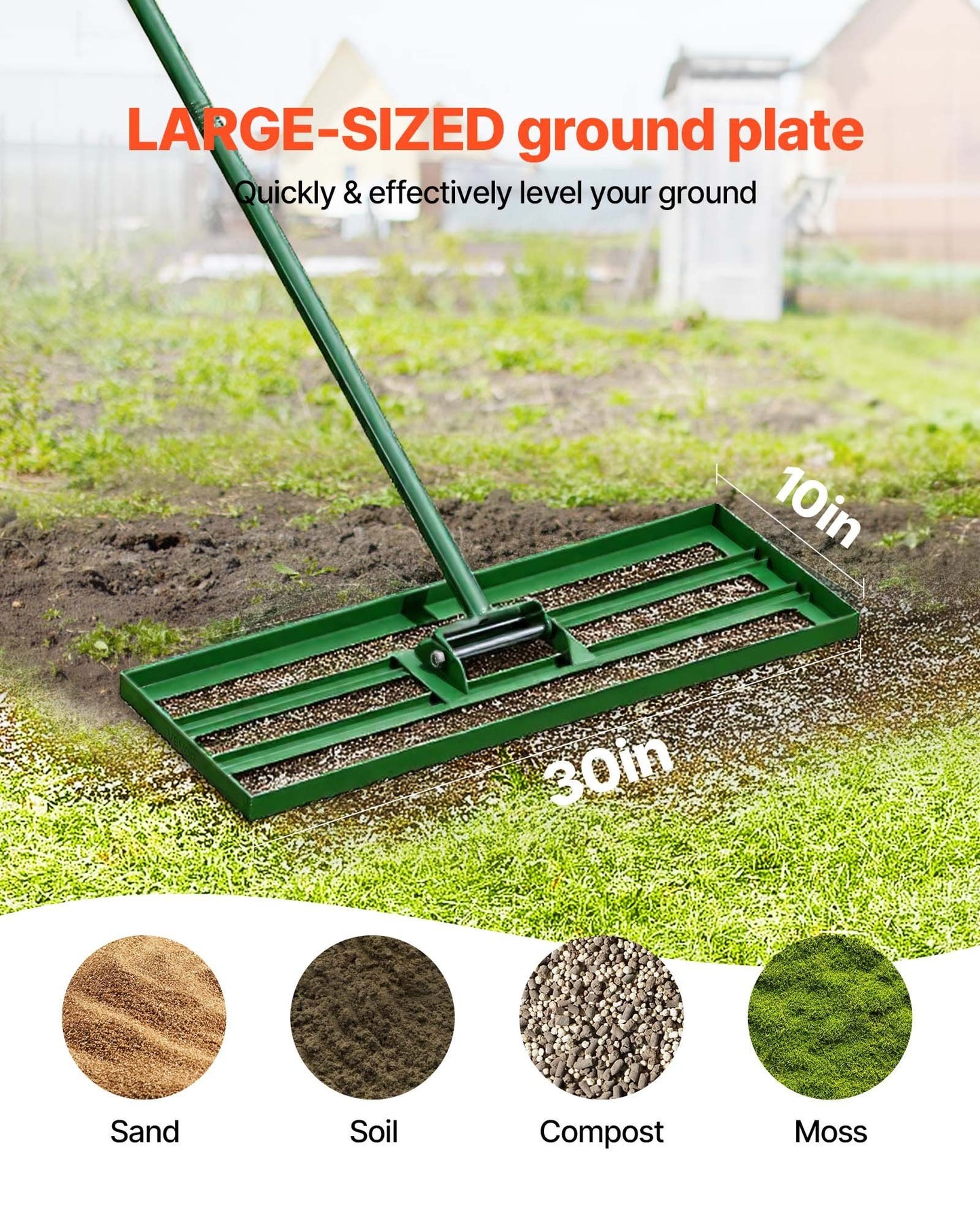 VEVOR Heavy Duty Lawn Leveling Rake 30 Inch
