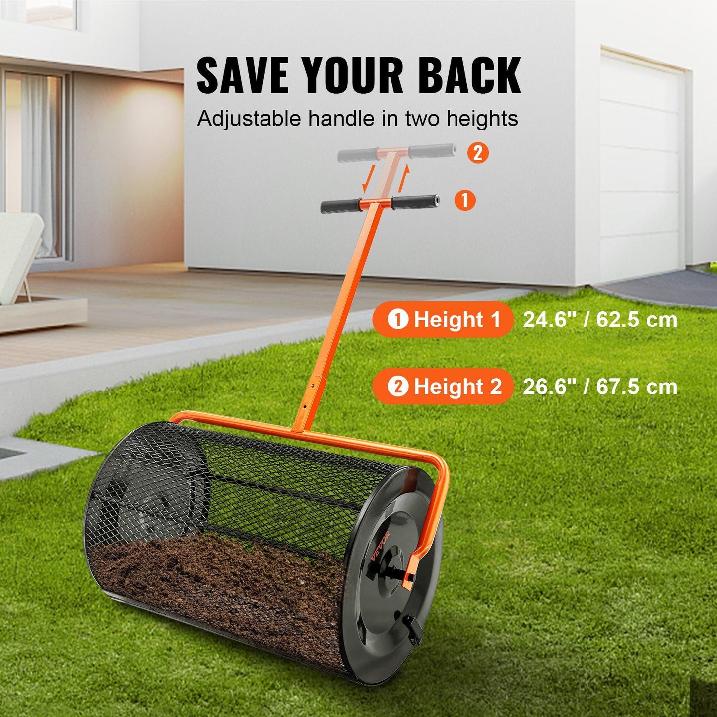 VEVOR 24-Inch Compost & Peat Moss Spreader
